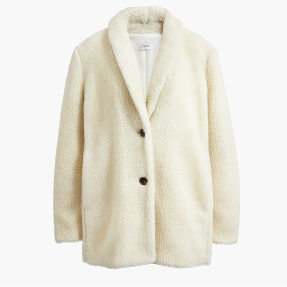 J. Crew Jackets & Blazers - J. Crew Off-White Teddy Shawl Collar Jacket